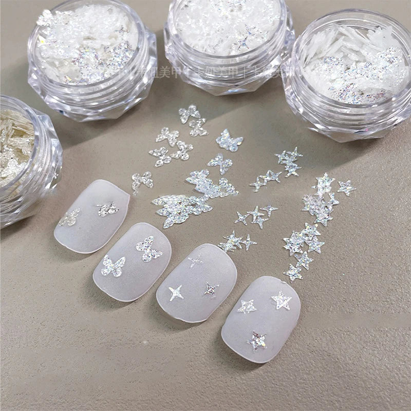 Holographic Lights Fantasy Nail Art Sequins Glitter Girls DIY Glamour Qme