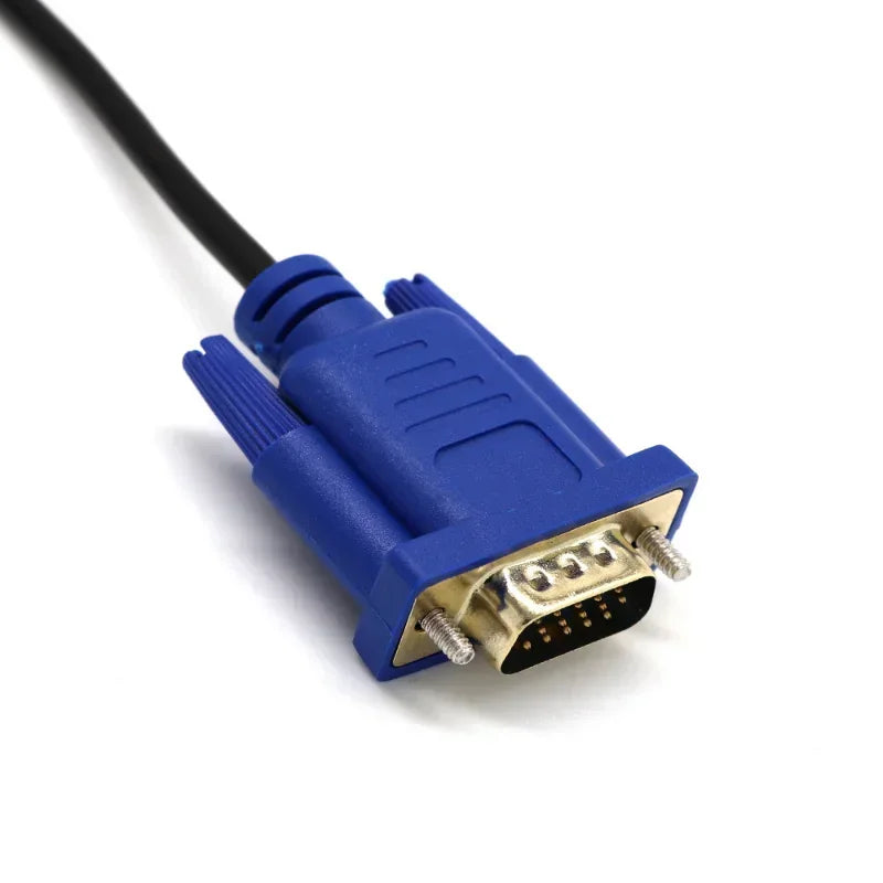 5pcs Top Quality HDMI-compatible To VGA Cable Male to Male 1.8M Video Adapter Only For HD player to HDTV Hardware Qme