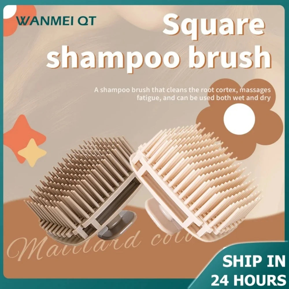 1Pc Soft Shower Hair Washing Comb Square Scalp Massage Shampoo Brush Body Exfoliating Scrubber For Salon Hair Care Cleaning Tool Qme