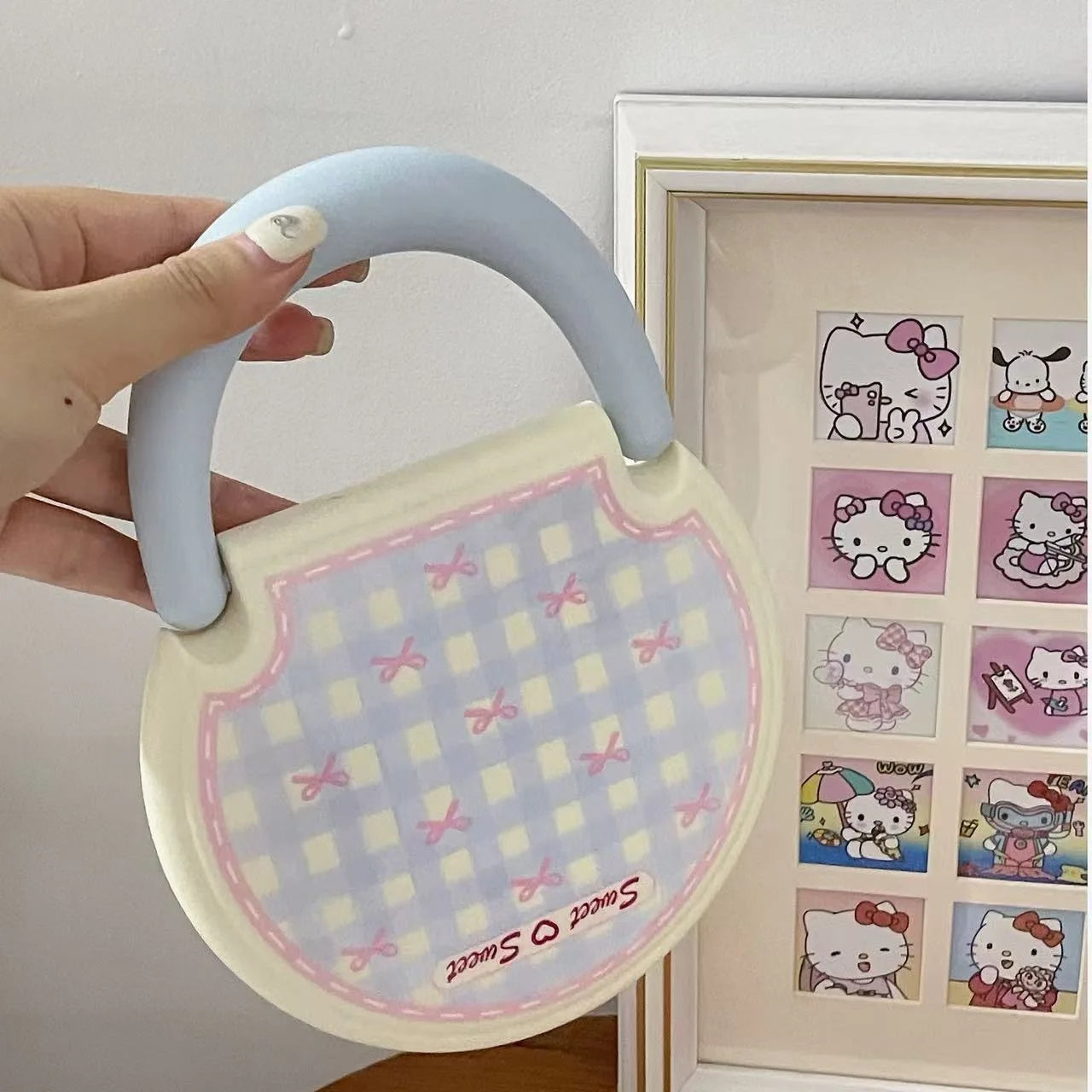 Hello Kitty Bow-shaped Makeup Mirror Desktop Hangable Qme 2