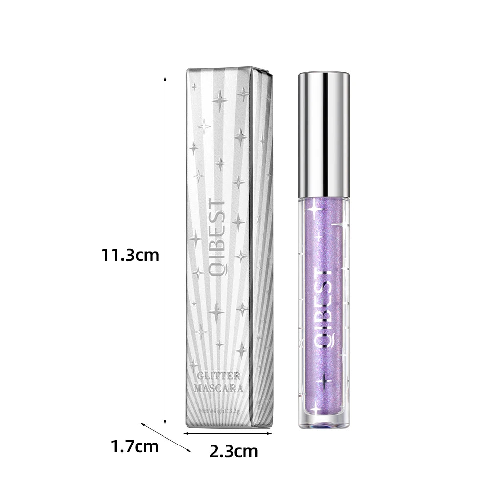 QIBEST 3 Colors Diamond Glitter Mascara Long Lasting Makeup 3D Volume Eyelashes Curling Shimmer Mascara Eye Lash Female Cosmetic Qme