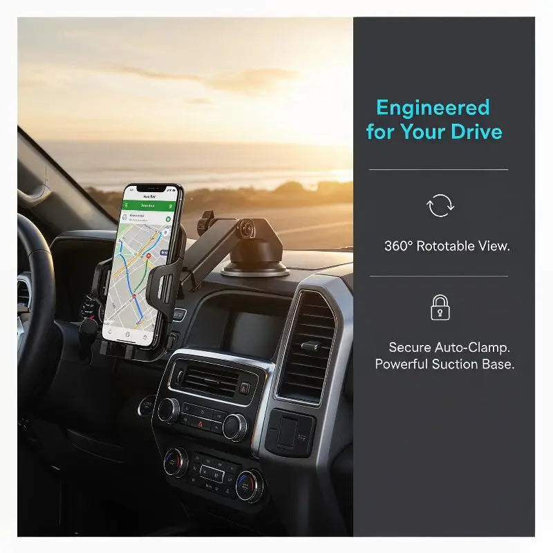 360 Rotation Car Phone Holder Universal Sucker Mount Cellphone Stand Qme