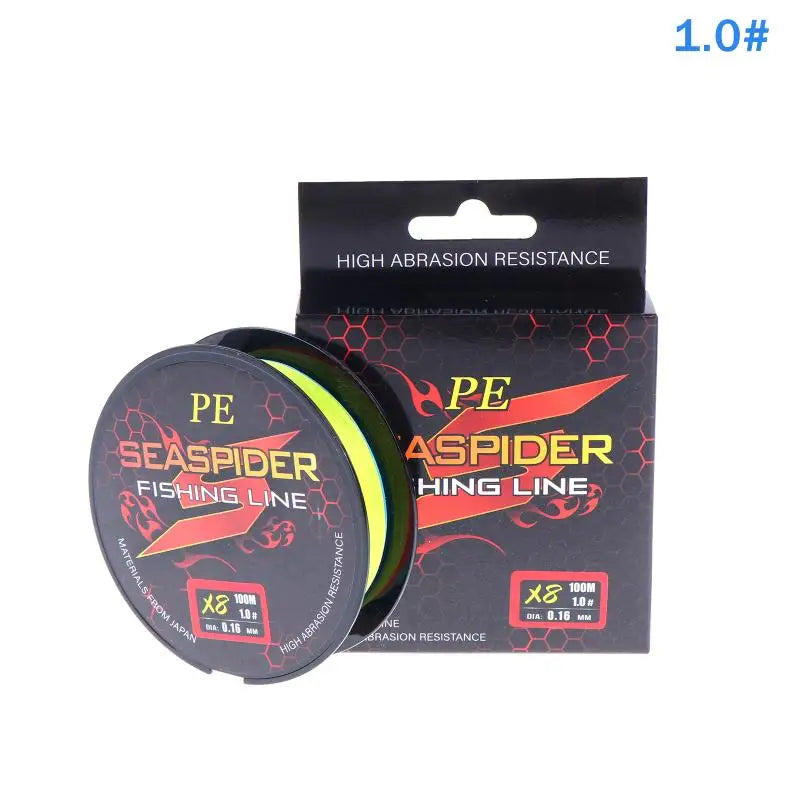 8 Strands 100M PE Braided Fishing Line Multifilament Lines Sea Wire Qme 1.0
