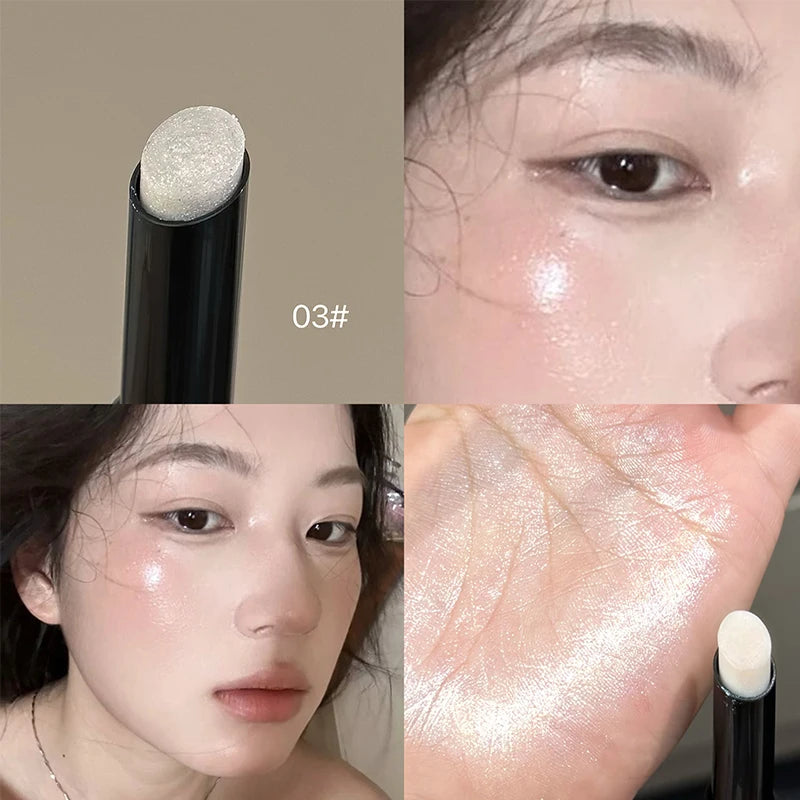 CACE 4 Colors Pearlescent Eye Shadow Eyeliner Stick Glitter Waterproof Long-Lasting Eyeshadow Makeup Non-smudge Eyeliner Pencil Qme 03