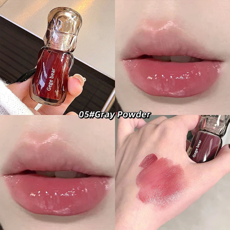 Jelly Mirror Lip Glaze Non-stick Lip Tint Lasting Cosmetic Liquid Moisturizing Water Bomb Crystal Lipstick Korean Glass Gloss Qme 05
