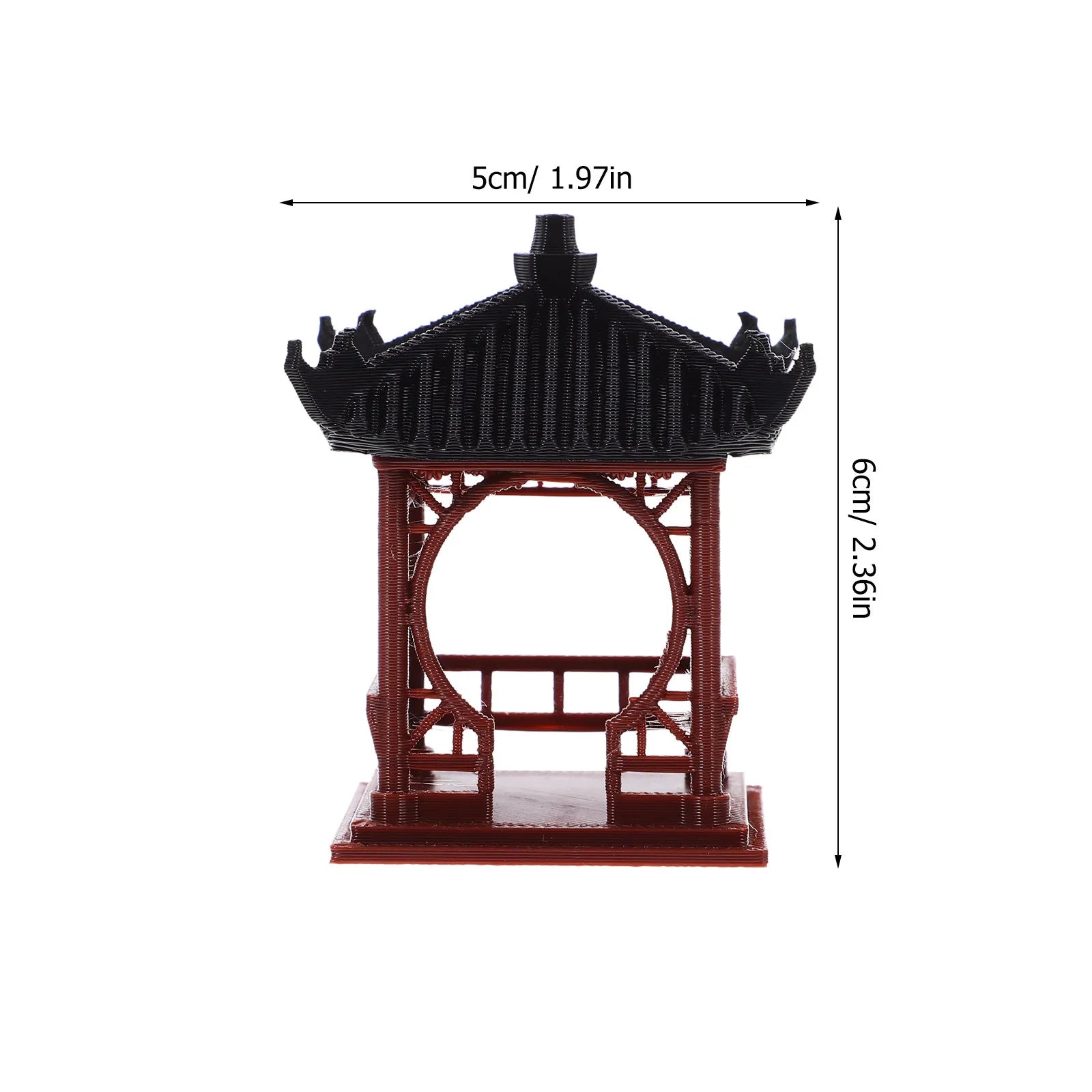 Miniature Pavilion Plastic Statue Realistic Micro Landscape Decoration Aquarium Garden Desktop Decor Miniature Pavilion Qme