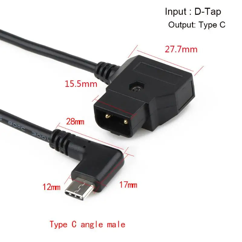D Tap Input C Output Power Cord Capacity Charging Wire Camera Battery Qme