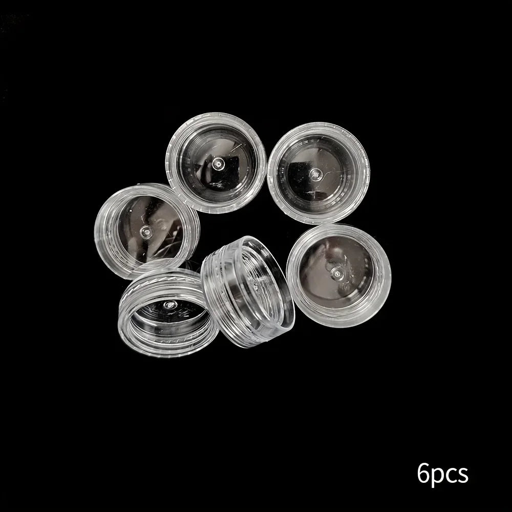 6/50pcs Plastic Sample Bottles, Cream Bottles Mini Cosmetic Container Jars, Suitable for Nail Art Ornaments Powder Storage Qme
