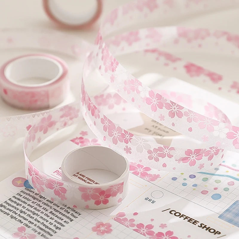 8 Rolls Spring Cherry Blossom Washi Tape, Fresh Pink Decor for Journals, Multi‑Scene Use, Essential for Craft Lovers Qme