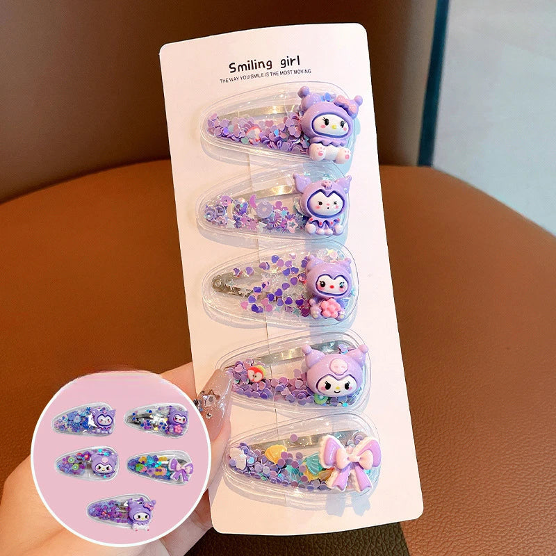 Hello Kitty Kuromi Hair Clip Student-style BB Clips Bangs Sides Qme
