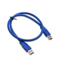 USB 3.0 Type A Male To Type A Male 1.5M Extension Cable for Car, Radiator, Webcam, MP3, Camera Qme Blue 1.5m