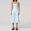A Summer Yoga Set 2 Pieces Women Tracksuit Workout Clothes Sports Outfits High Waist Fitness Sports Suit Female Gym Clothes Qme Magic Blue L