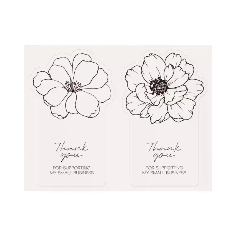 50pcs/pack Of Irregular Flower Rectangular Stickers For Small Business Gift Box Sealing Stickers Adhesive Packaging Stickers Qme