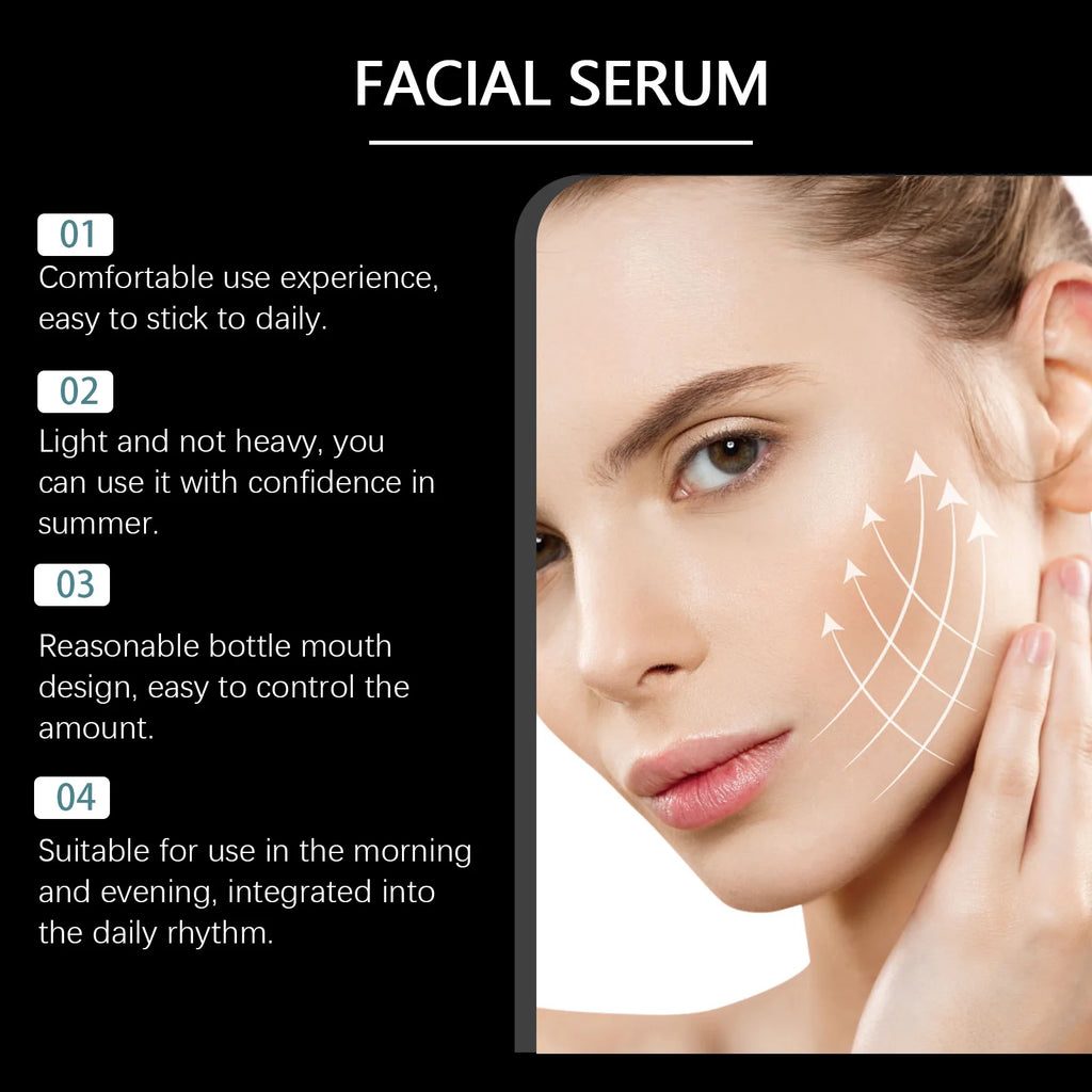 Tightening Facial Serum Moisturizing Anti-Wrinkle Brightening Face Essence Natural Rejuvenating Even Skin Tone Soft Elastic Skin Qme