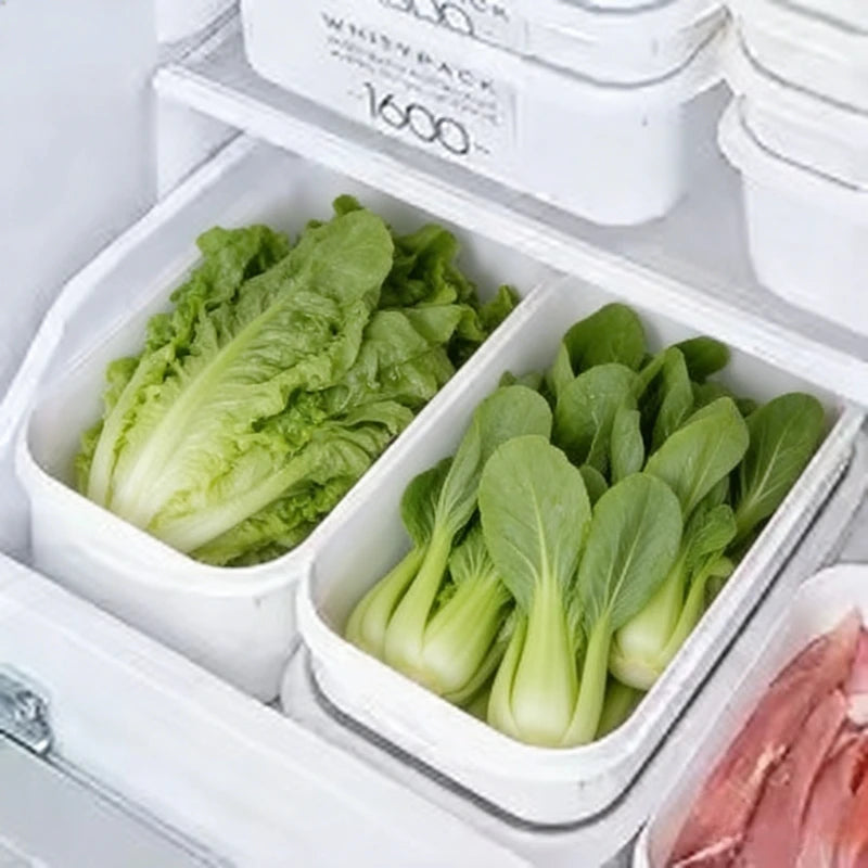 Kitchen Sealed Fresh Storage Containers 4 White Food Box Refrigerator Qme