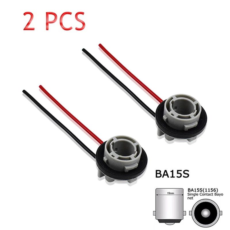 1156 Bulb Socket BA15S Lamp Holder P21W Adapter Base Connector Qme 2pcs