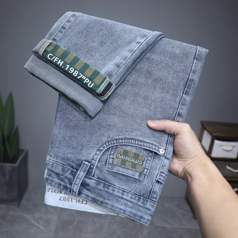 Hot Summer Jeans for Men, Trendy Korean Style, Slim Fit Qme