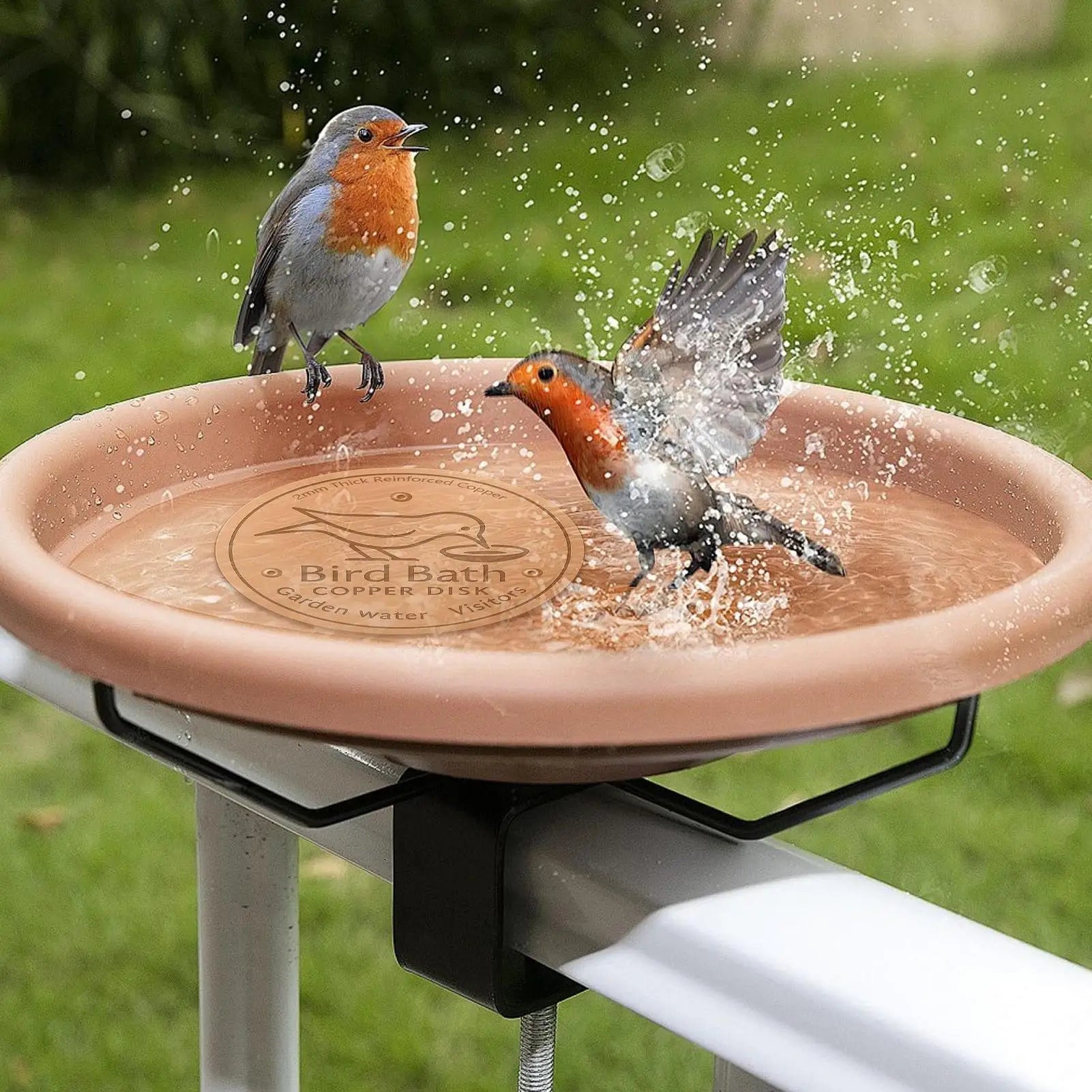 Water Fountain Disk for Bird Bath Copper Cleaning Disk Feeder Accessories Triple-Point Support Purifier Disc for Water Bowl Qme