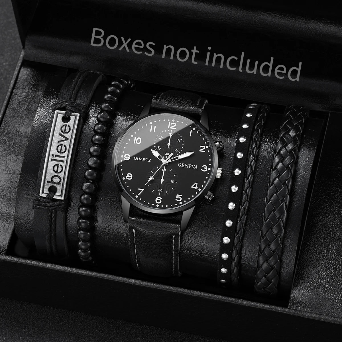 4/5 pçs moda masculina relógios homem negócios quartzo relógio de pulso vintage pulseiras de couro conjunto reloj hombre Qme 7