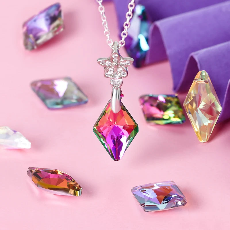 12Pcs Crystal 6320 Rhombus Pendant Glass Austria Loose Beads Charms Rhinestones for DIY Earring Necklace Jewelry Accessories Qme
