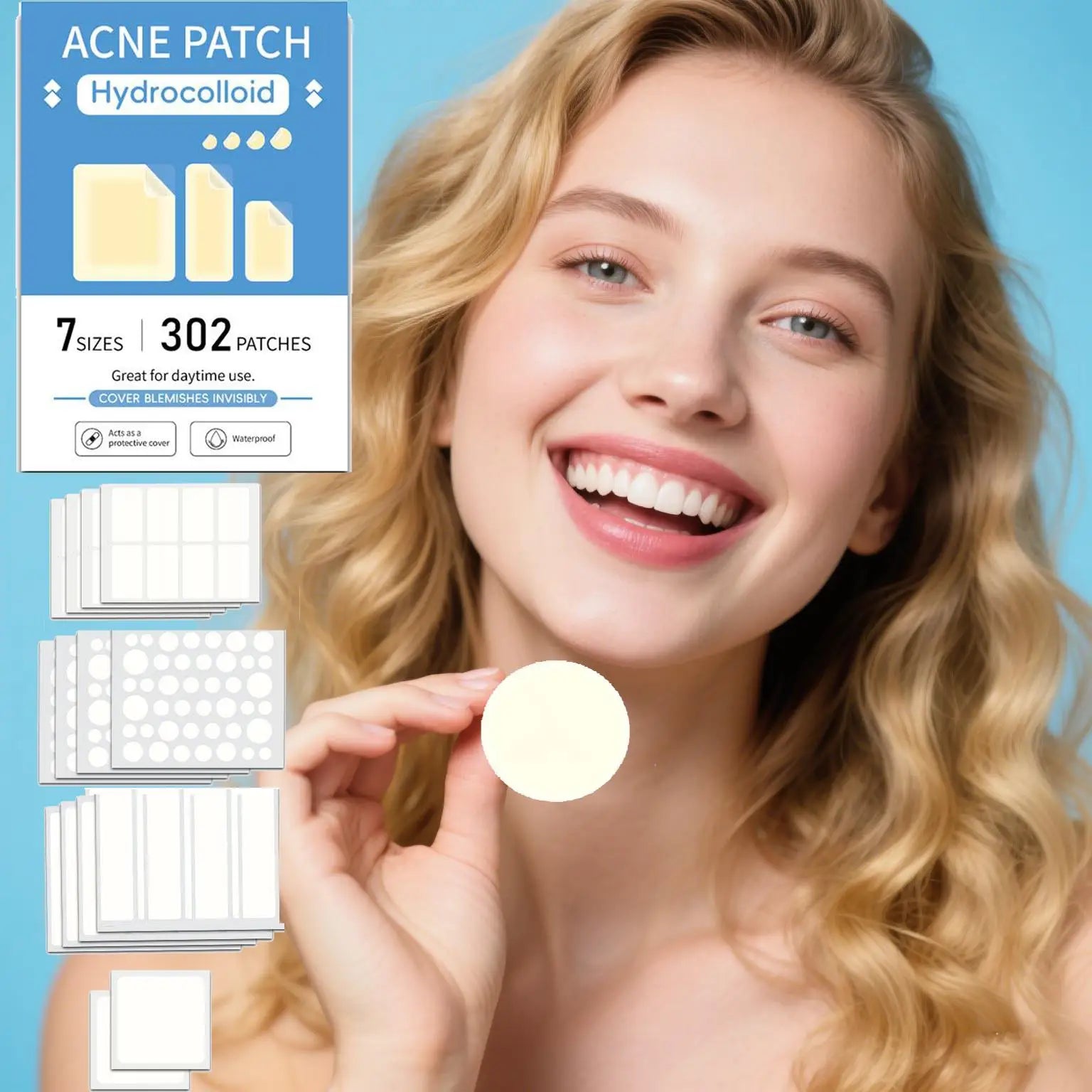 Mixed Sizes Hydrocolloid Pimple Patches For Face Salicylic Acid Hydrocolloid Invisible Acne Stickers For Zits Spots Qme