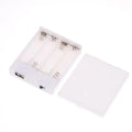 USB Power Supply Battery Box Mini 4AA Holder Storage Case LED Strip Qme White