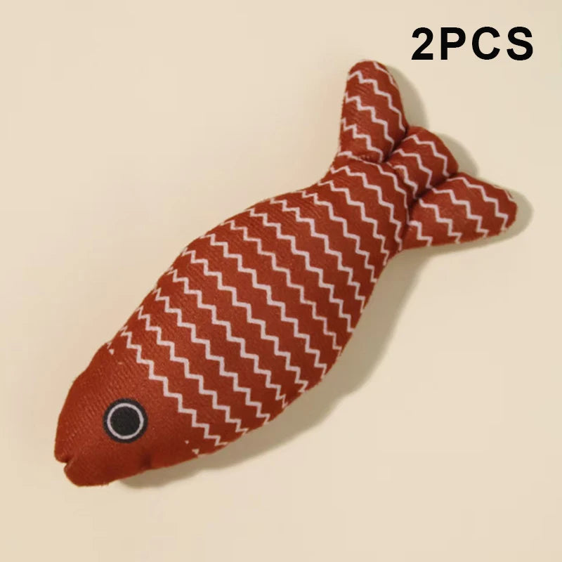 2 Kitten Teeth Grinding Pillow Chewing Toy Claws Thumb Bite Pet Fish Qme A9