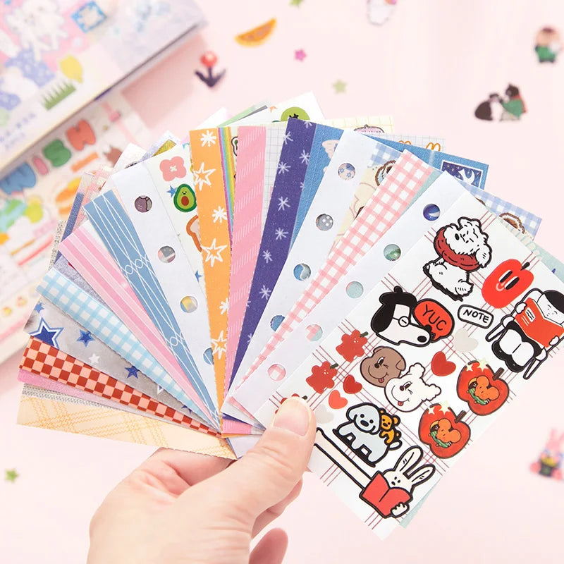 30 Sheets/book Cute Cartoon Pattern Instagram Hand account Scrapbook Sticker Diary Decoration Creation Stationery Stickers book Qme