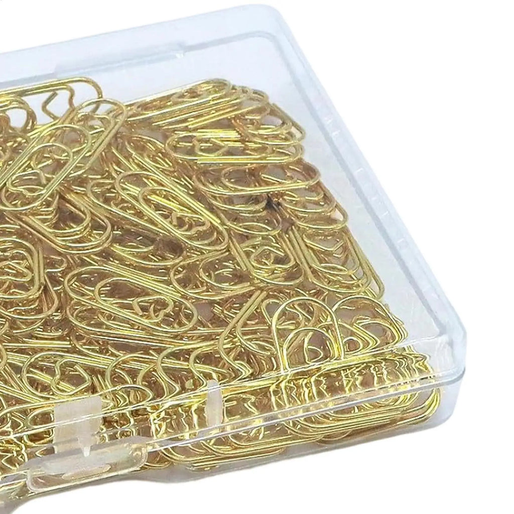 Decorative Paper Clips 100 Pieces Mini Gold Heart Planner Binder Holder Wedding Paper Clips for Home Workplace School Wedding Qme