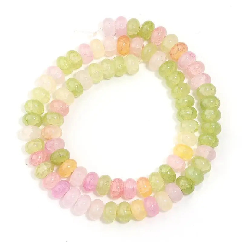 5x8mm Colorful Loose Glass Beads Abacus Flat Round Style for DIY Jewelry Making Home Craft Activities Qme A7