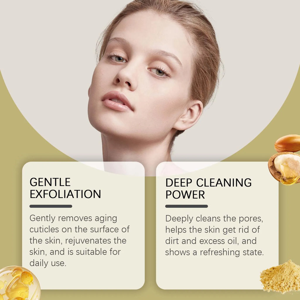 Deep Cleansing Facial Scrub Exfoliating Facial Cleansing & Pore Refining Removal Dead Skin Oil Control Smooth Hydrated Skin Qme