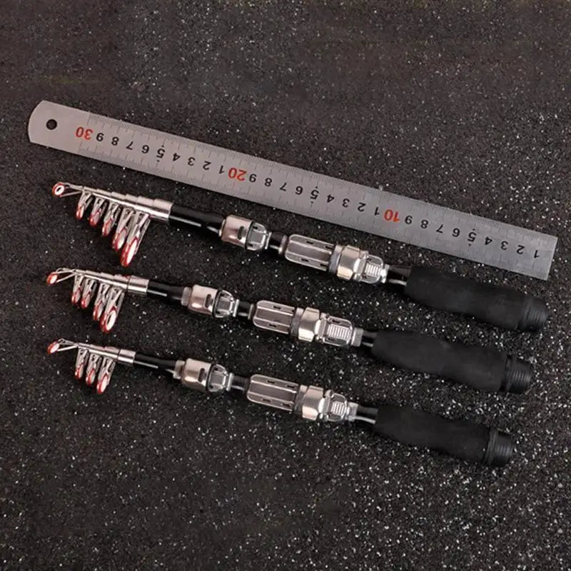 Mini Telescopic Fishing Rod Hard Fiberglass Portable Pocket Pole Tool Qme