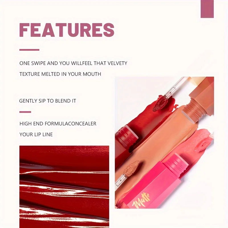 Luxury Long-lasting Waterproof Velvet Matte Liquid Lipstick Hydrating Qme