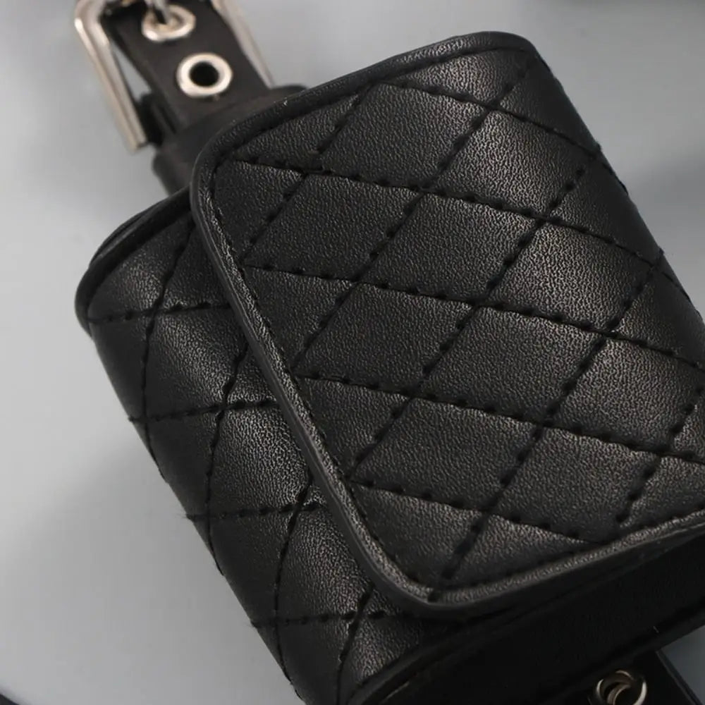 Portable Korean Style Women Waist Bag PU Chain Decorative Belt Waist Bag Purse Retro Women Belt Bag Women Qme