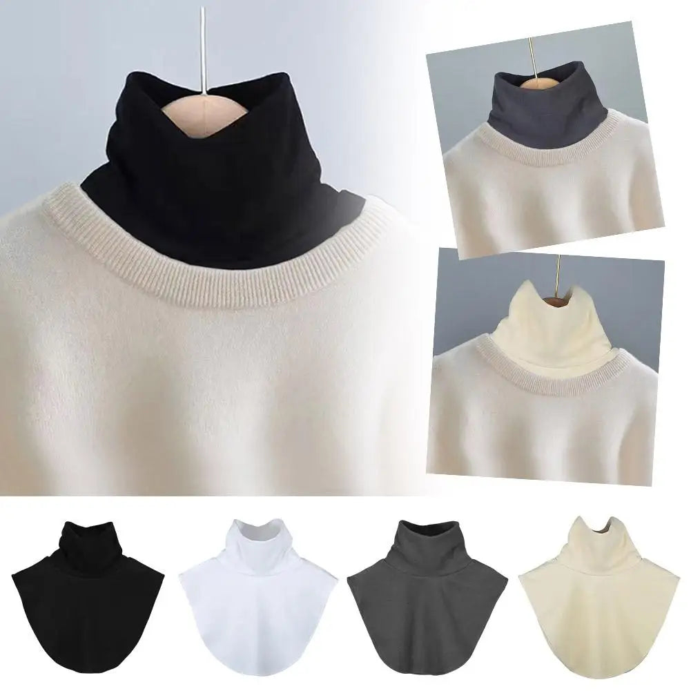 Soft Elastic Modal Detachable Collar Square False Collars Solid Color Turtleneck High Inner Neck Cover For Women Scarf Qme