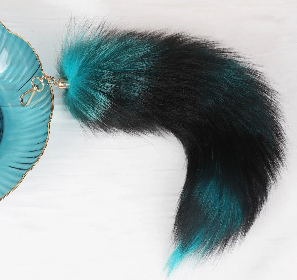 Lovely Plush-Fox Tail Bag Pendant Furry Racoon Tail Keyring Keychain Cute Pompoms Keyring Bag Decor Accessory Holiday Party Gift Qme