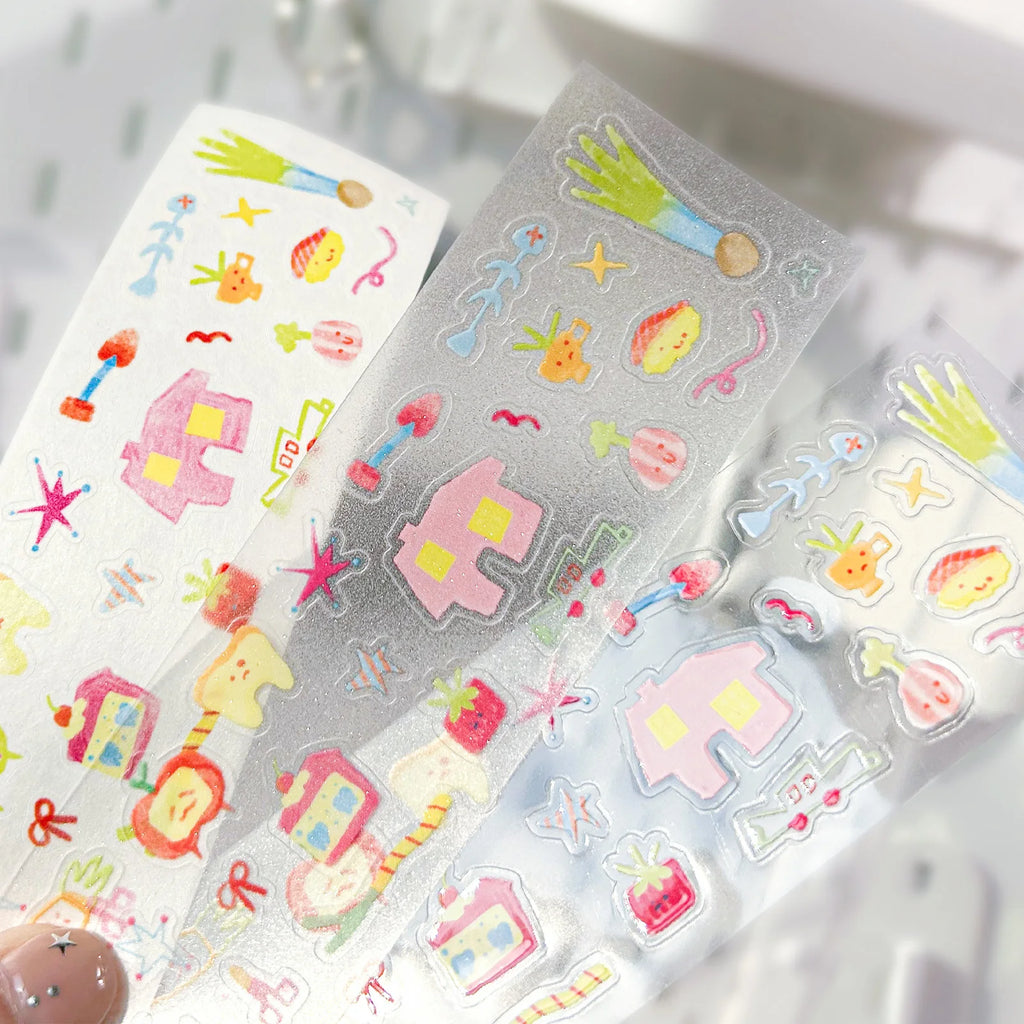 300cm/Roll Cute Cartoon WHIMSY Making Tape Diary Sticker DIY Scrapbooking Stickers Decor Mobile Planner Korean Stationery Qme