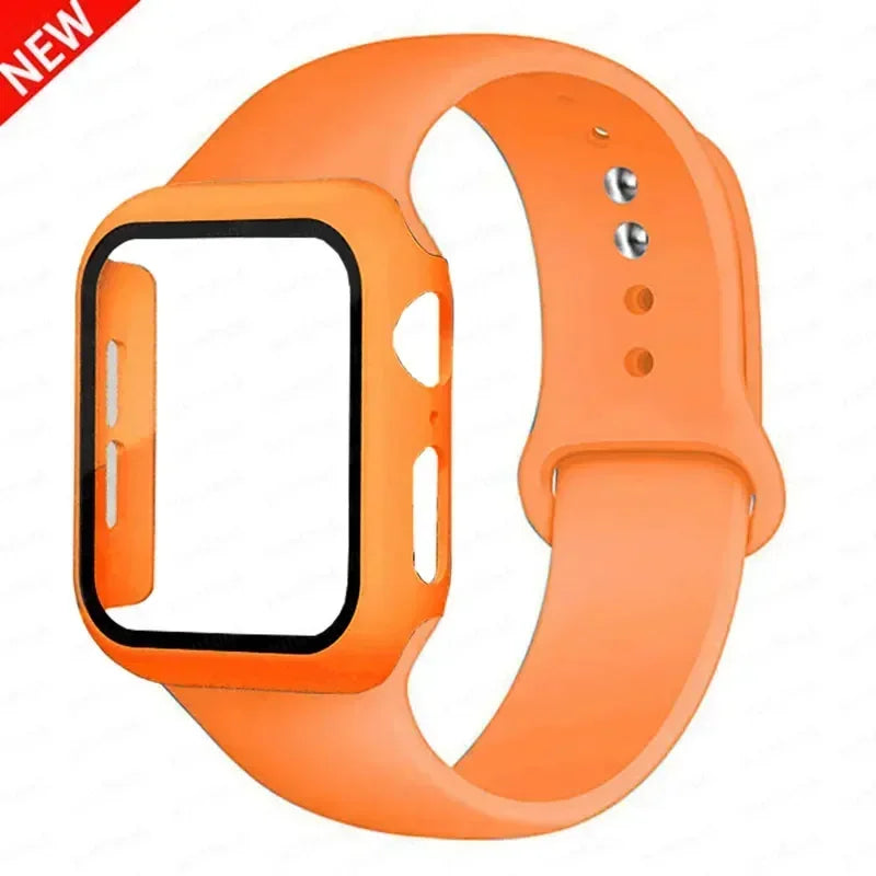 Glass+case+strap Apple Watch Band Screen Protectors IWatch Series 9 8