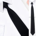 Black Simple Clip Tie Security Doorman Steward Matte Funeral Men Qme black