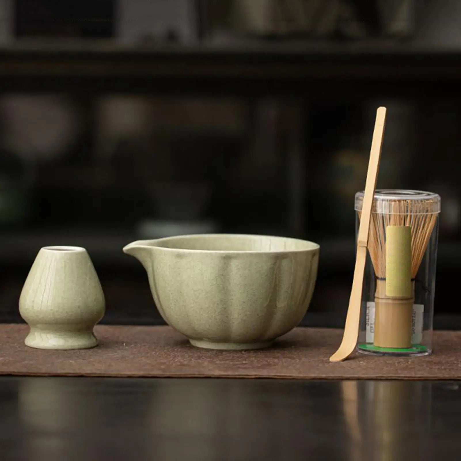 Matcha Making Tools Includes Bowl Spout Whisk Scoop Holder Tea Qme
