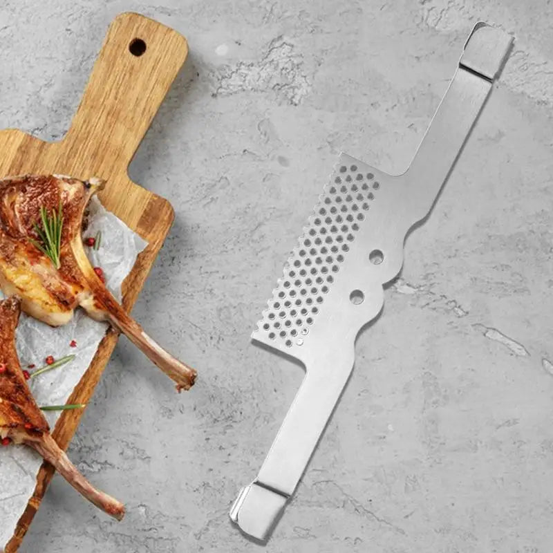 Barbecue Gate Blocker Non-slip Griddle Spatula Holder Stainless Steel Qme