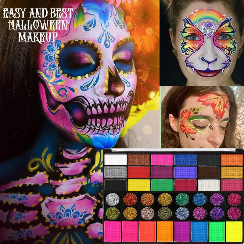 42-Color Water-soluble Body Paints Designed Face Painting Featuring Qme