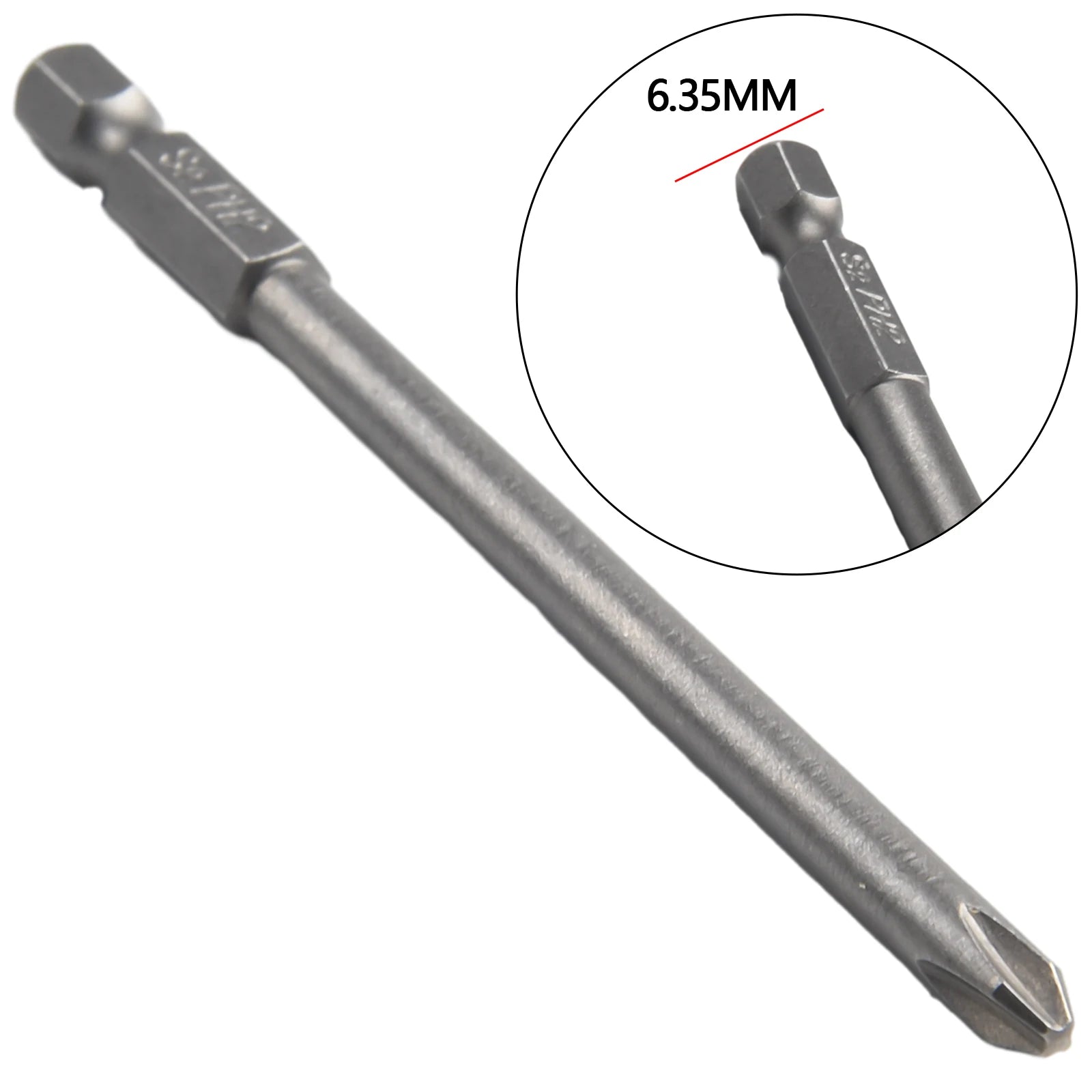6Pcs/ Set 100mm Long 1/4'' Shank Screwdriver Bits Steel Magnetic Hex Cross Head Screw Driver Screwdriver Bit Hand Tool Qme