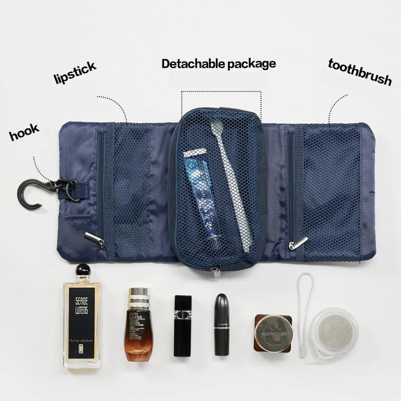Large Capacity Japanese Folding Toiletry Bag Hook Travel Toiletries Qme