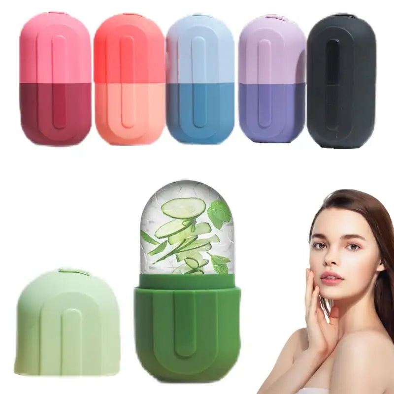 Facial Cold Compress Ice Roller Silicone Cooling Firming Tool Face Qme