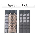 Double Sides Underwear Storage Hanging Bag Dormitory Home Wardrobe Qme Gray