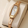 Luxo strass relógios femininos senhoras mostrador oval relógio de pulso de quartzo reloj mujer (sem caixa) Qme 1