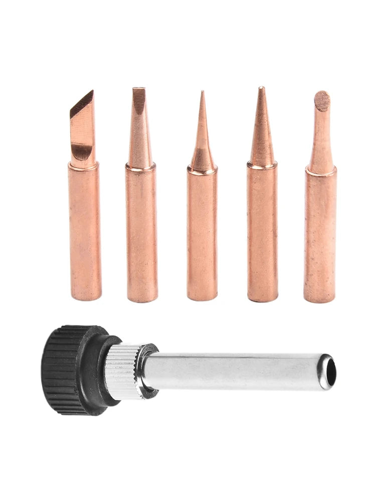 6pcs /set 900M Soldering Iron Tips Welding Nozzle Internal Heated Solder Heads Welding Tip Tool Lead-Free Solder Irons Bit Qme