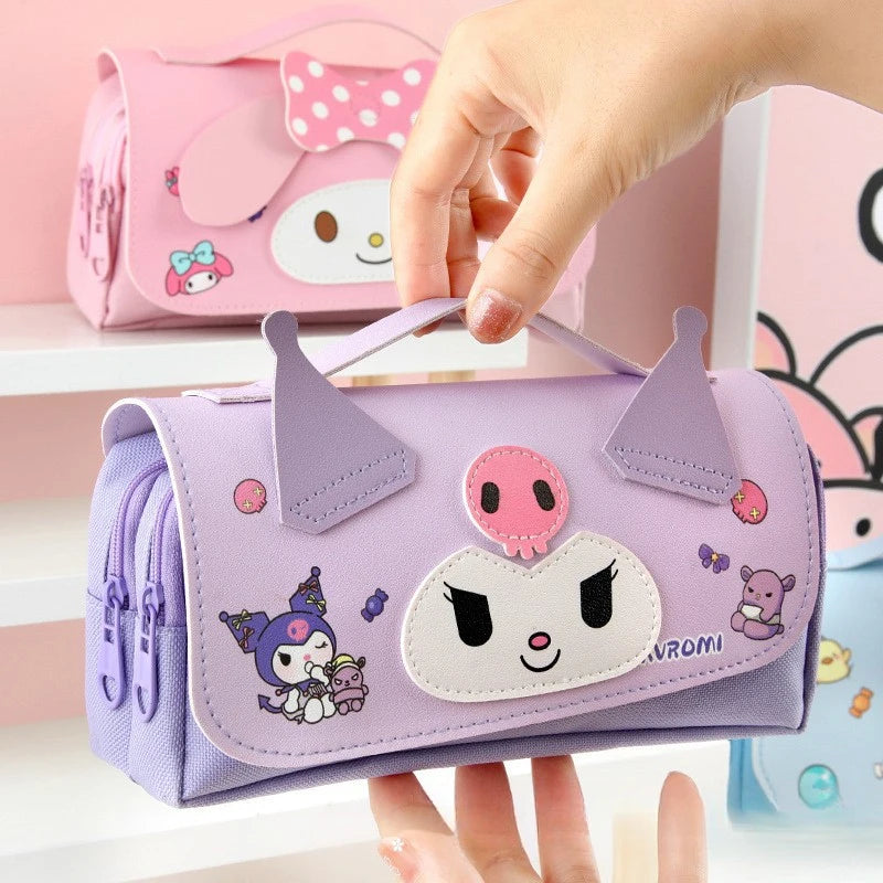 Hello Kitty Kuromi New Stationery Pouch Large-Capacity Stationery Case Cartoon-Themed Student Pencil Case Qme