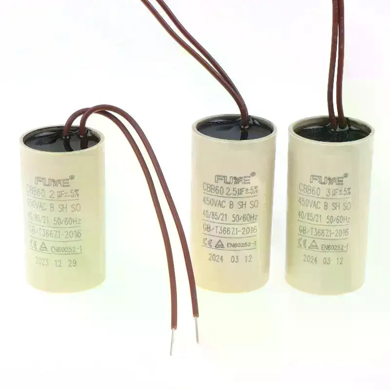 1/5Pcs 2/2.5/3uF Capacitor For Air Compressors Pressure Washers CBB60 Capacitor For Circulating Water Pump Hanging Fireplace Qme
